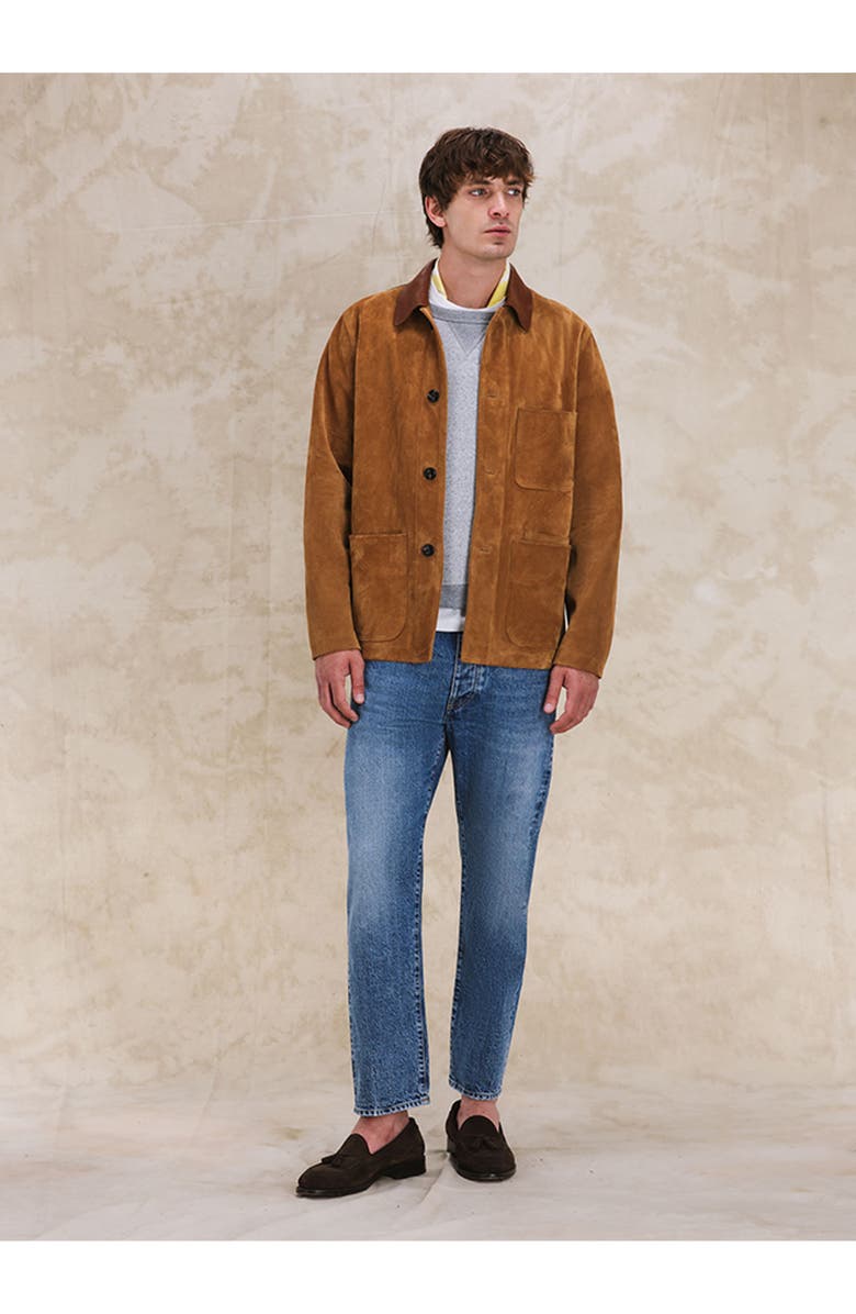 Fortela Montana Suede Leather Jacket, Alternate, color, Camel