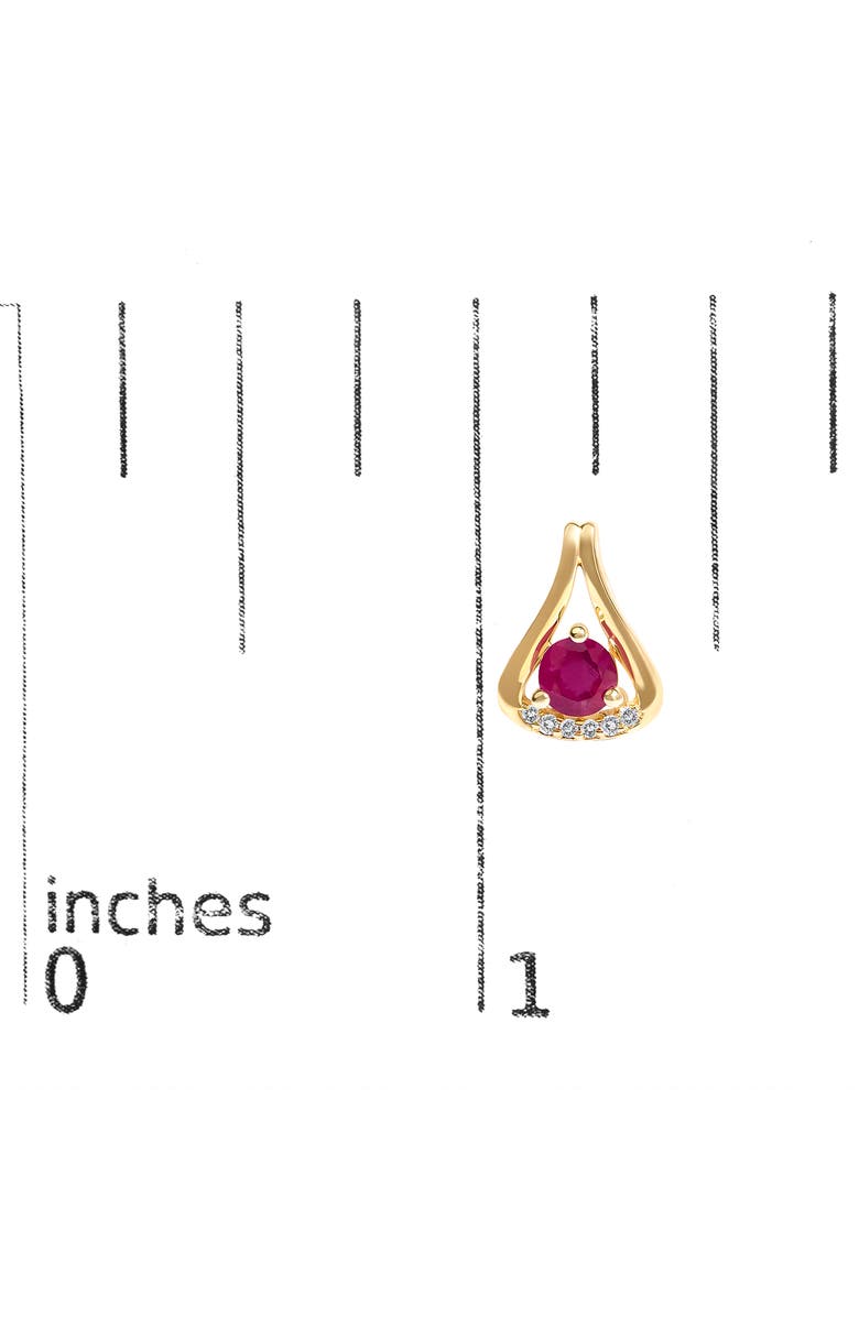Haus of Brilliance 14K Yellow Gold Red Ruby and Diamond Accent Teardrop Stud Earrings, Alternate, color, Yellow Gold