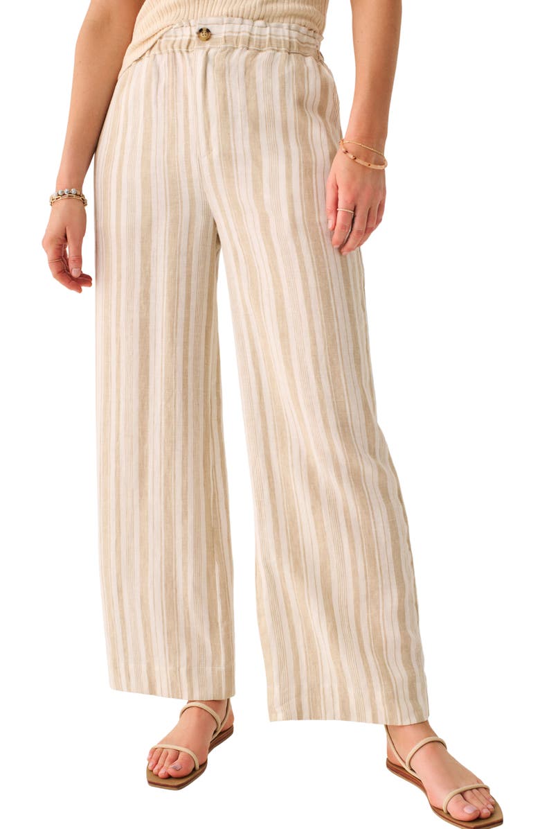 Faherty Monterey Linen Pants, Main, color, Natural Bombay Stripe