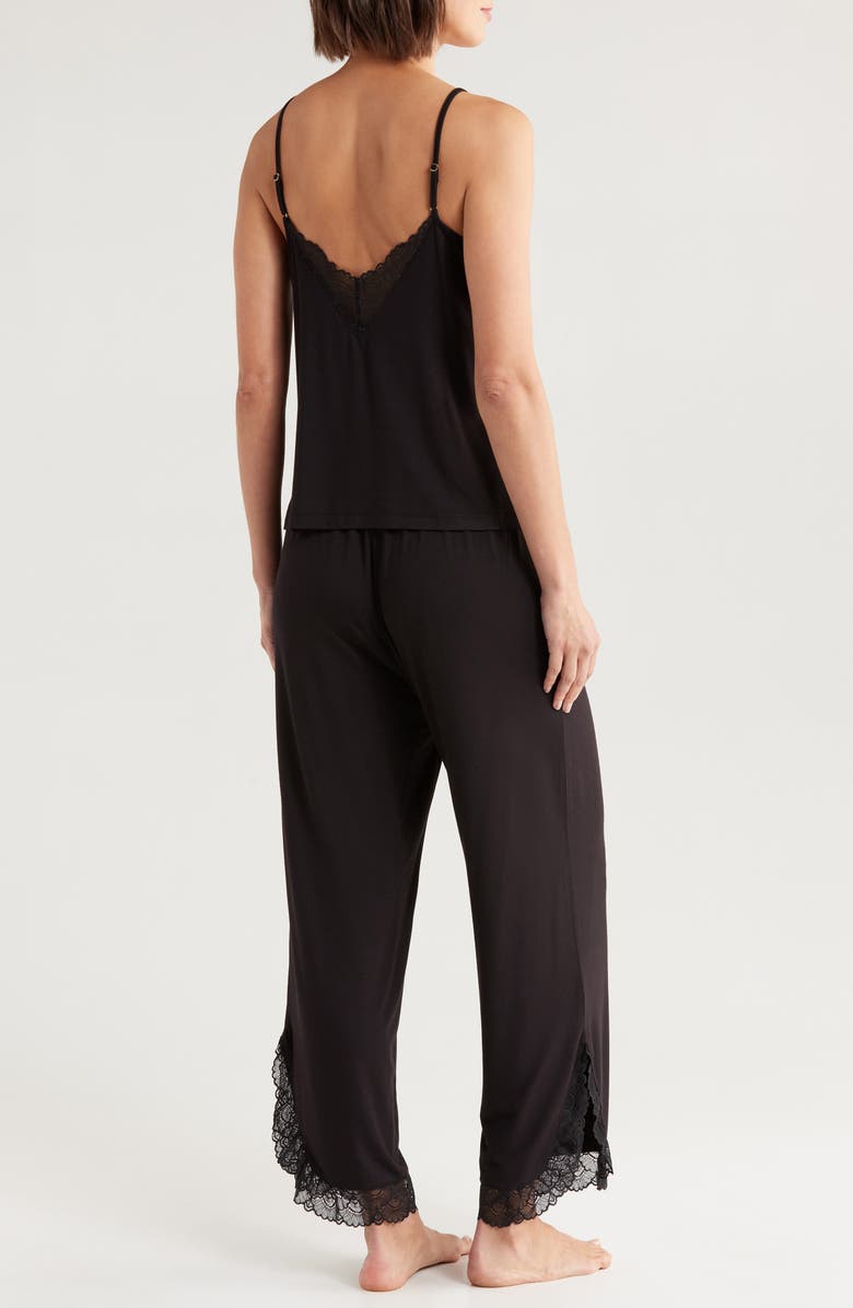 Nordstrom Moonlight Eco Lace Trim Pajamas, Alternate, color, Black