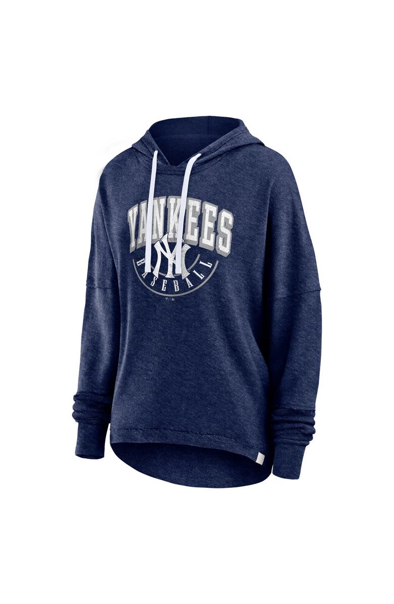 FANATICS Women's Fanatics Branded Heather Navy New York Yankees Luxe Pullover Hoodie, Alternate, color, 