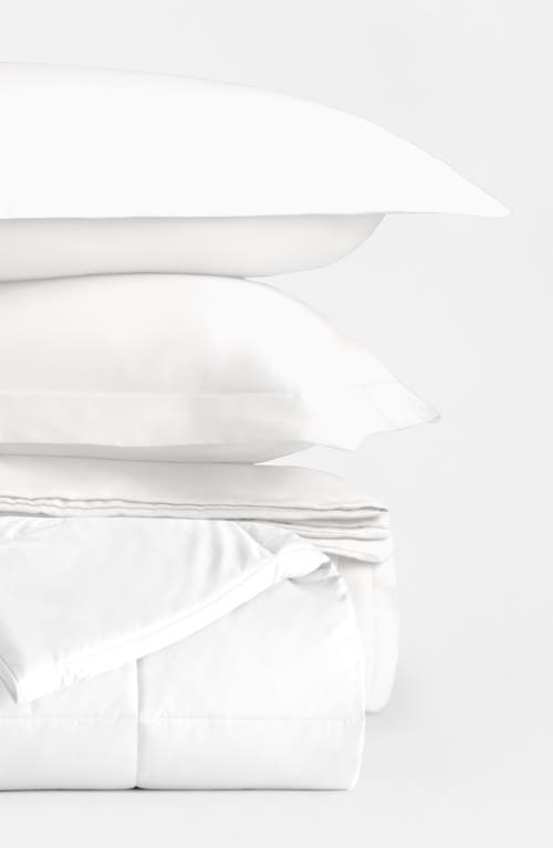 Homespun Vintage Washed Cotton Duvet Cover & Sham Set In White