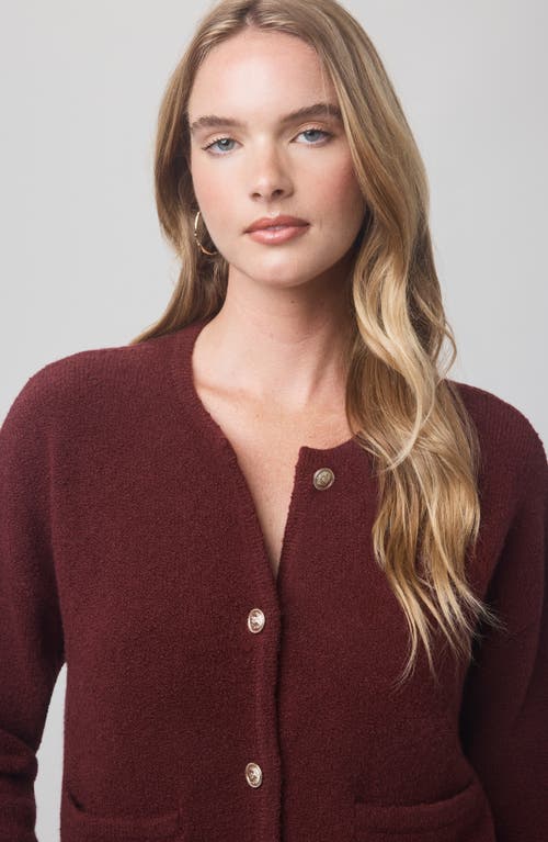 Splendid X @cellajaneblog Bouclé Cardigan In Burgundy