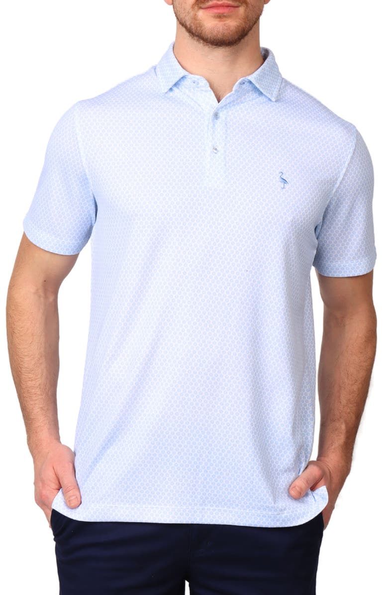 TailorByrd Geometric Floral Modal Blend Polo, Main, color, Sky Blue