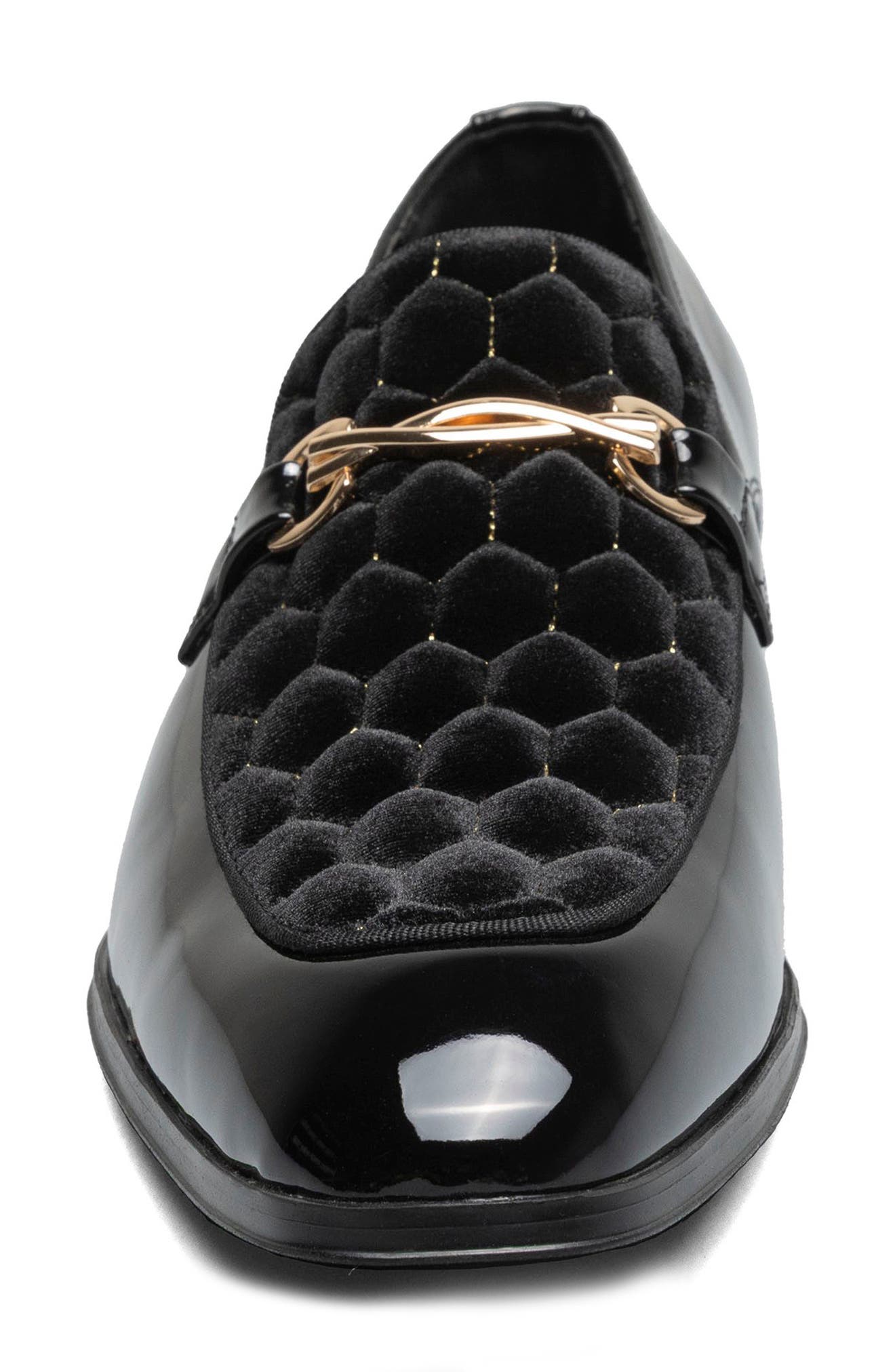 Stacy Adams Sprague Quilted Vamp Loafer, Alternate, color, Black