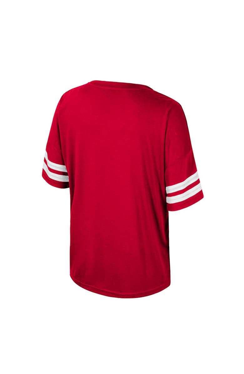 COLOSSEUM Women's Colosseum  Scarlet Ohio State Buckeyes Treasure Oversized Sequin T-Shirt, Alternate, color, 