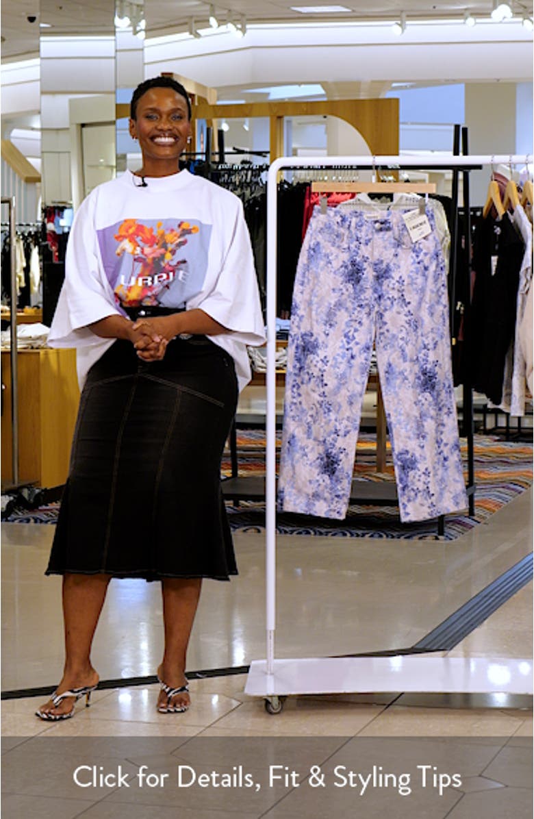 June Floral High Waist Crop Stovepipe Jeans, sales video thumbnail