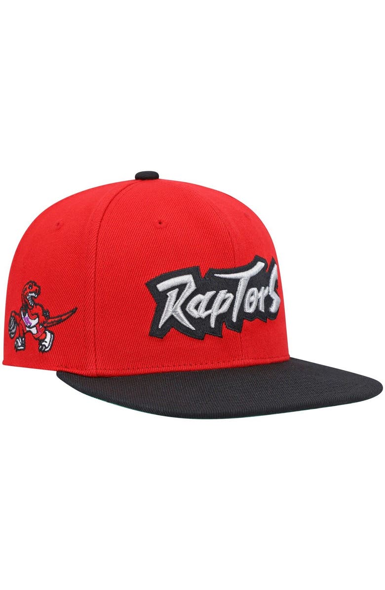 Mitchell & Ness Men's Mitchell & Ness Red/Black Toronto Raptors Hardwood Classics Snapback Hat, Main, color, 