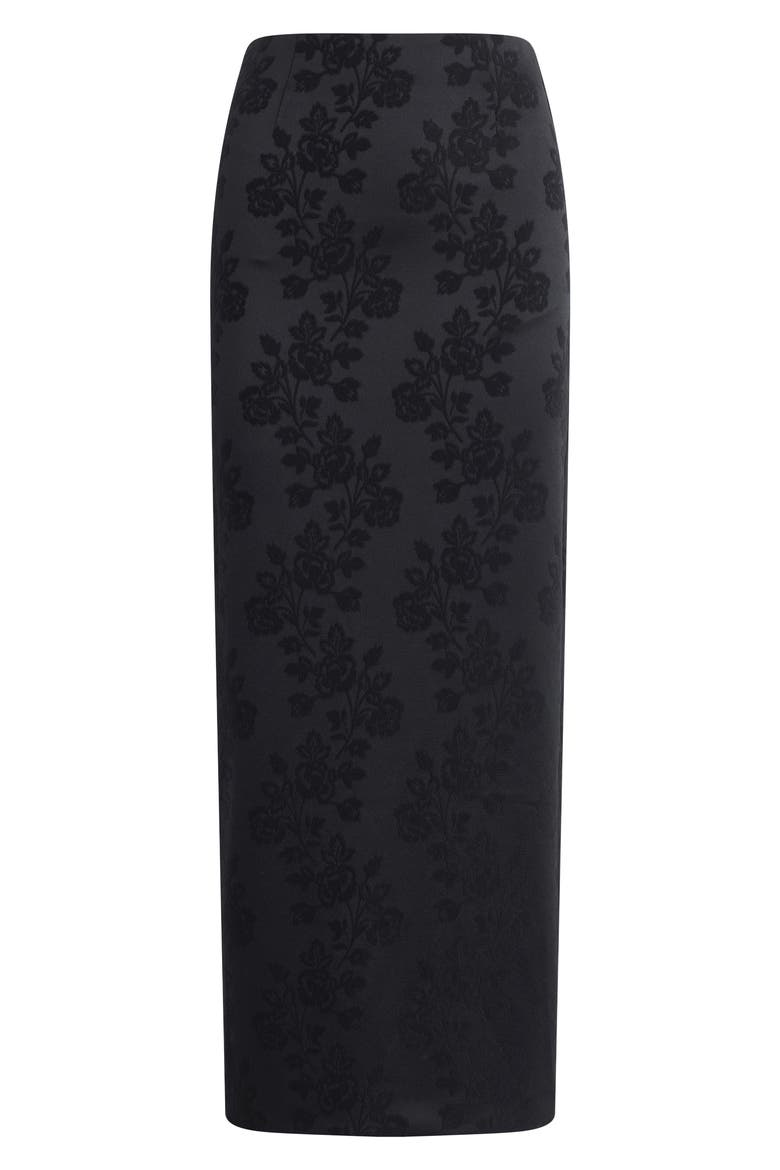 The As Promised Floral Jacquard Maxi Skirt, Alternate, color, BLACK FLORAL JACQU
