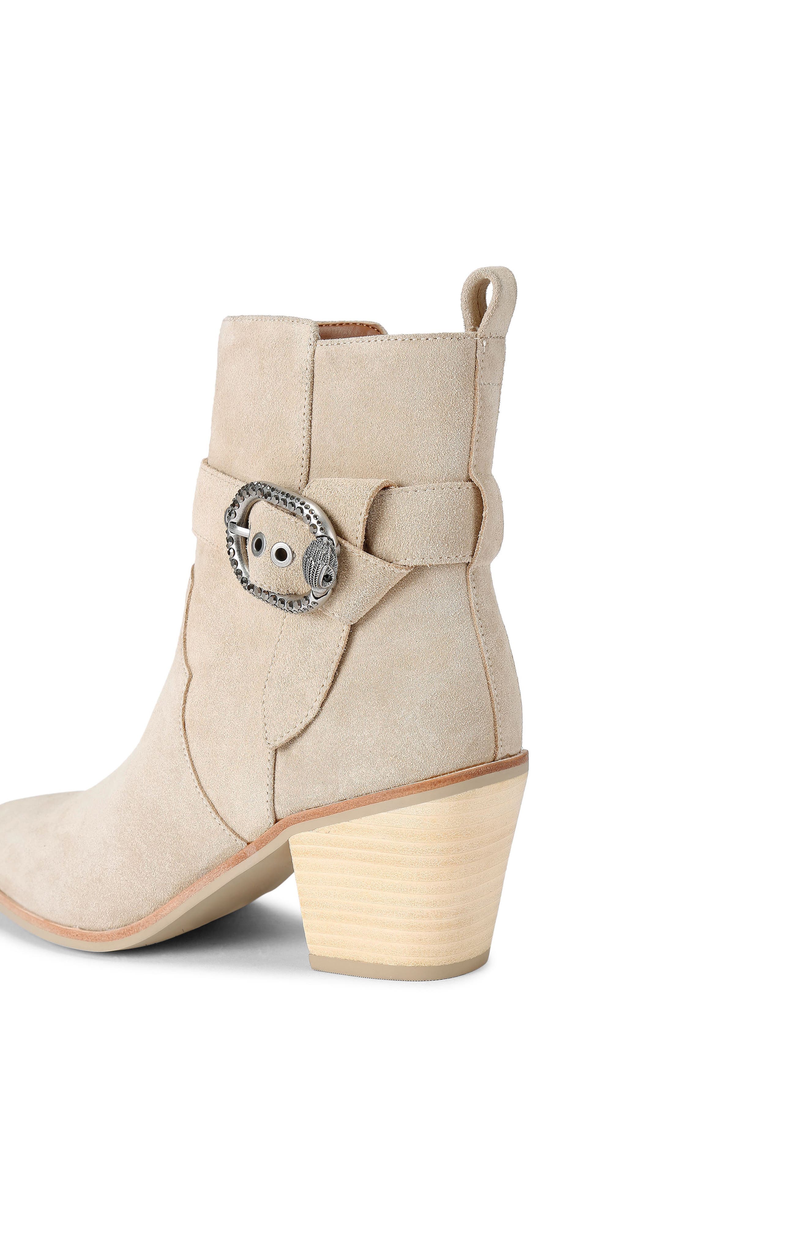 Kurt Geiger London Mayfair Belt Bootie, Alternate, color, Dark Beige