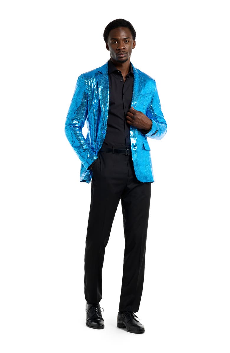 OppoSuits Sequin Blue Blazer, Alternate, color, Blue