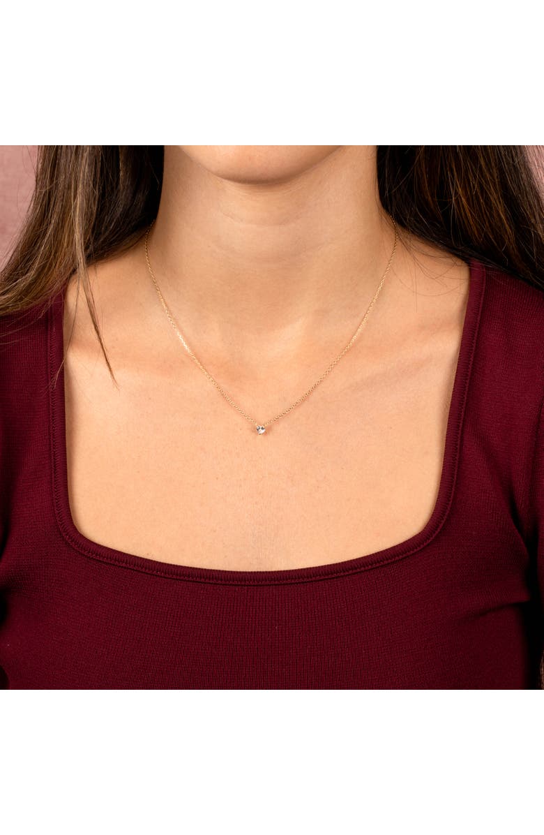 BY ADINA EDEN CZ Solitaire Heart Pendant Necklace 14K, Alternate, color,