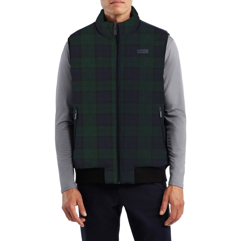 Hunter Stan Reversible Water Repellent Quilted Puffer Vest In Green