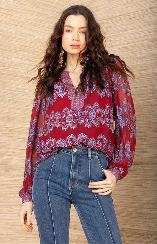 Hale Bob Lexie Satin Top In Red
