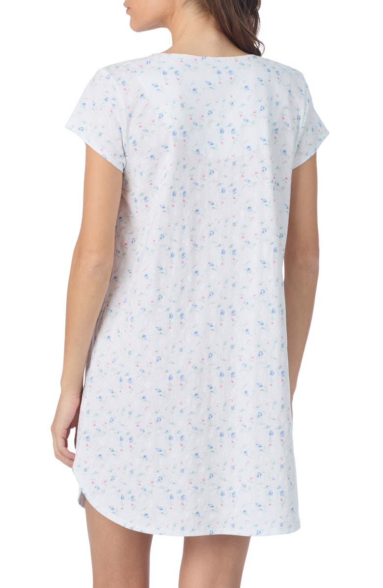 Eileen West Cotton Jersey Short Nightgown, Alternate, color, Rose Bud Print