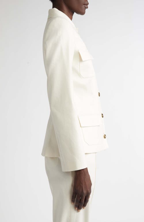 Brandon Maxwell Gage Fitted Button-up Jacket In Ivory