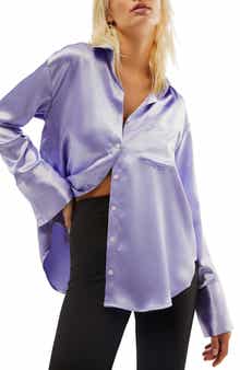 Free People Shooting For the Moon Satin Shirt