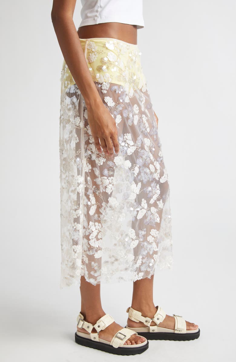 Siedrés Wells Sequin Embellished Tulle Midi Skirt, Alternate, color,