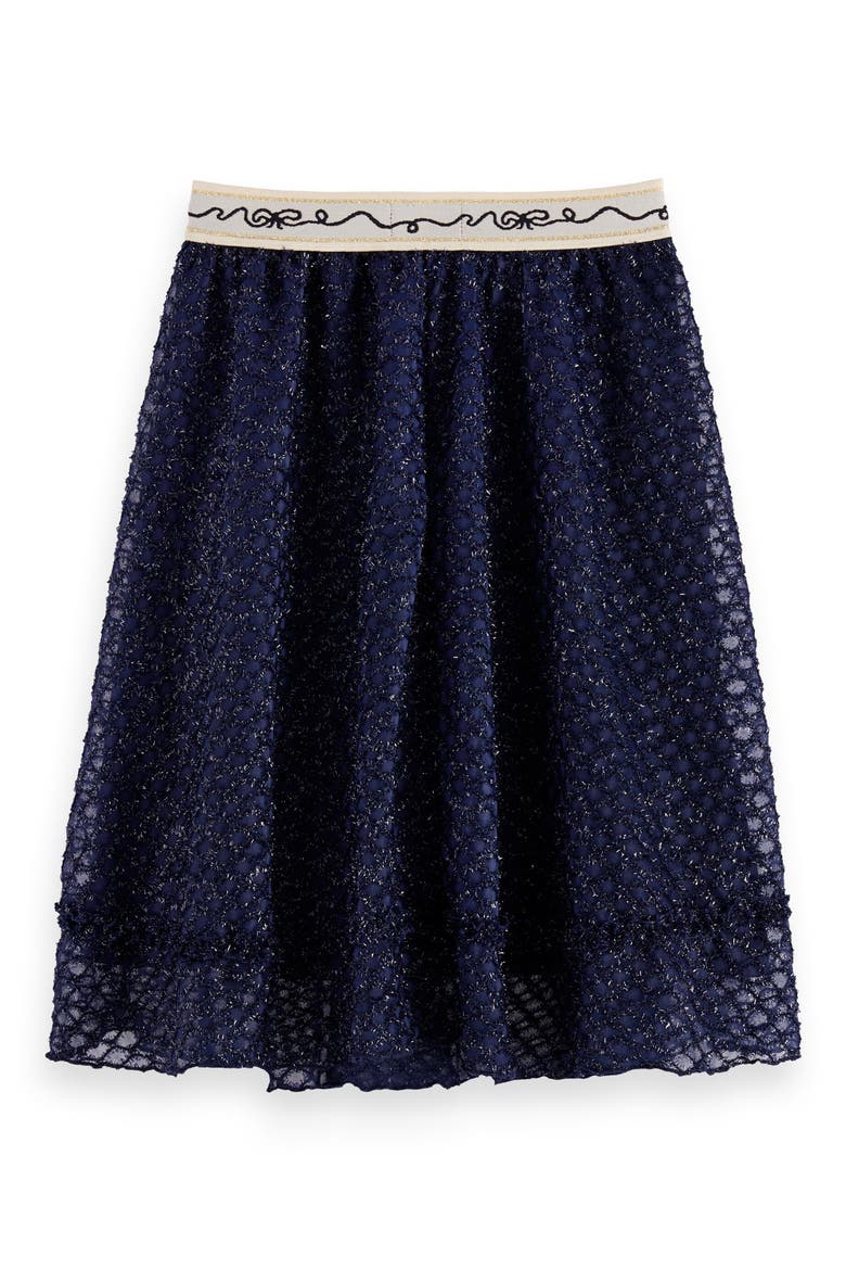 Kids' Fancy Sparkle Midi Skirt, Alternate, color, PEACOAT