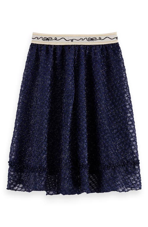 Scotch & Soda Kids' Fancy Sparkle Midi Skirt In Blue
