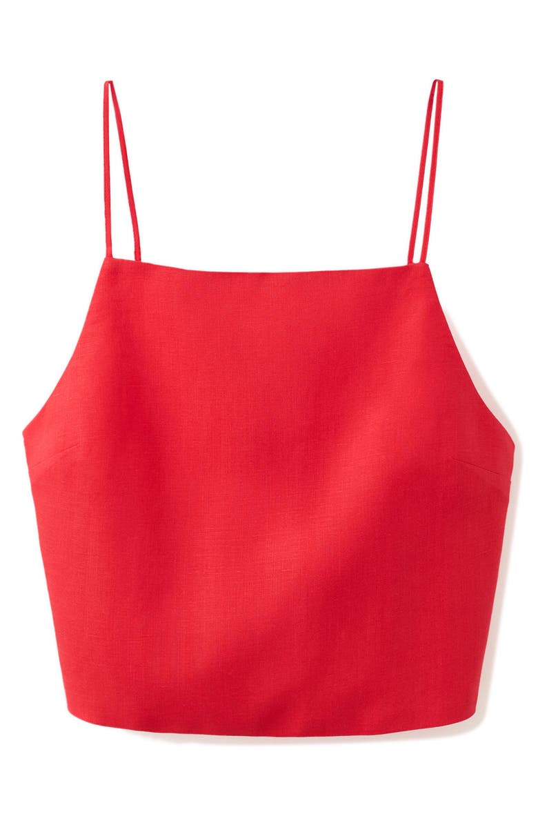 MANGO Square Neck Crop Top, Alternate, color, Red