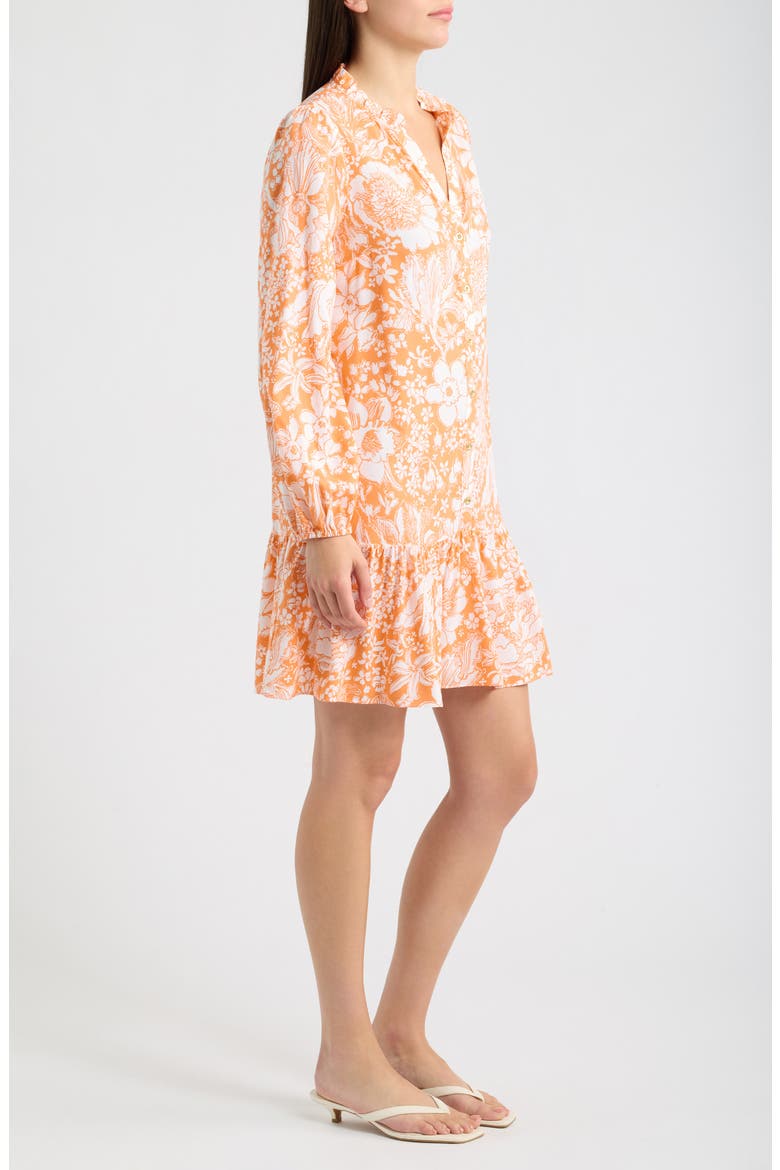 Shaley Tunic Dress, Alternate, color, SUNSET ORANGE BUDDING ROMANCE