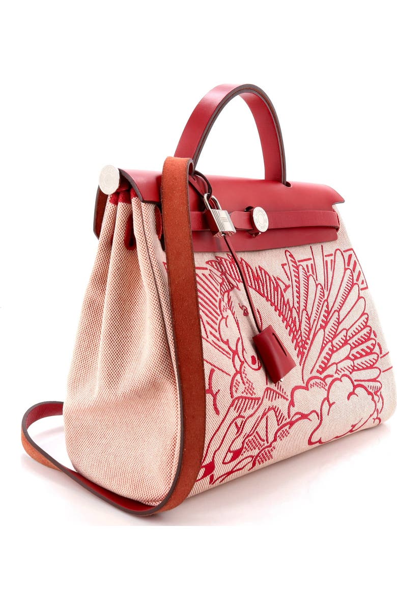 Pre-Owned Hermes Herbag Zip Pegase Pop Toile and Leather 31, Alternate, color, Rouge Piment