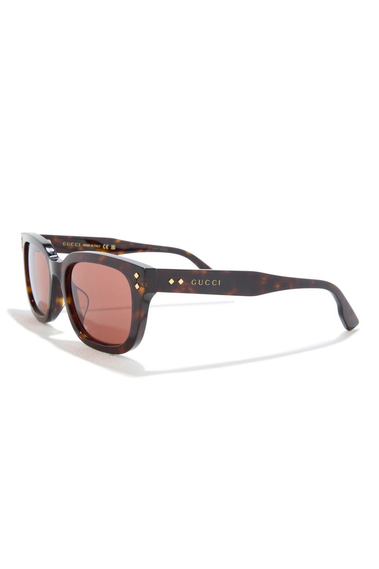 54mm Novelty Square Sunglasses, Alternate, color, HAVANA HAVANA BROWN