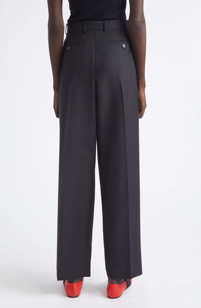 Givenchy Double Pleat Wool & Mohair Trousers, Alternate, color, Black