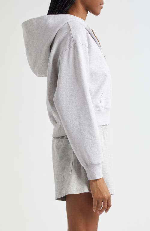 Sporty And Rich Sporty & Rich Varsity Crest Crop Graphic Hoodie In Gray