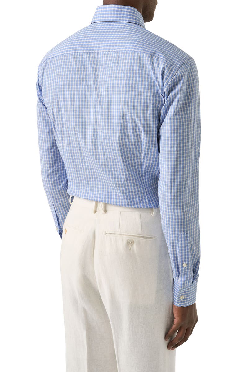 Eton Slim Fit Check Dress Shirt, Alternate, color, Medium Blue