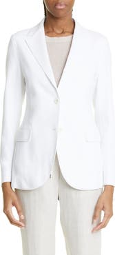 Eleventy Single Breasted Cotton Blend Blazer
