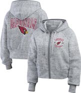 WEAR by Erin Andrews Women's WEAR by Erin Andrews Heather Gray Arizona Cardinals Speckled Fleece Cropped Full-Zip Hoodie