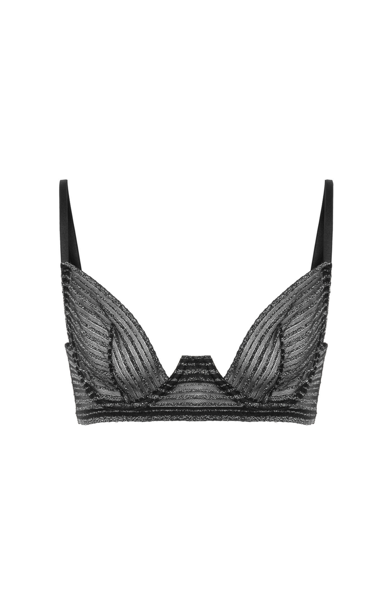 Mers Silk Silvery Bra, Alternate, color, Black