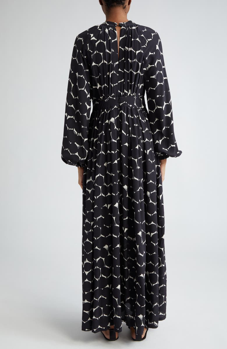 Max Mara Urbania Dot Print Long Sleeve Silk Maxi Dress, Alternate, color, 