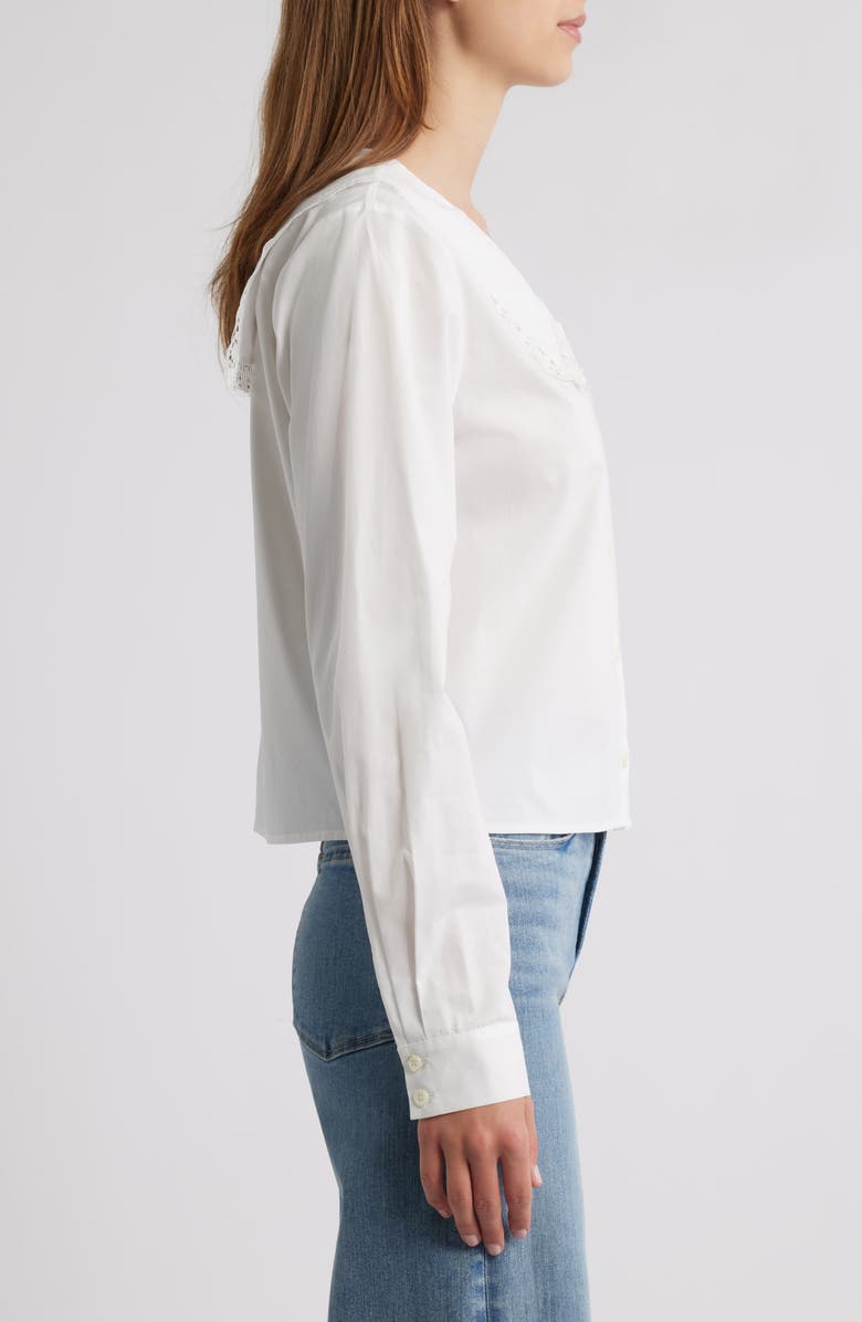 FRAME The Charm Sailor Collar Cotton Poplin Button-Up Shirt, Alternate, color,