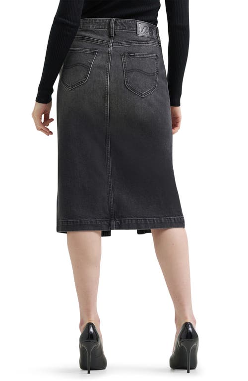 Lee Zip Front Denim Skirt In Black