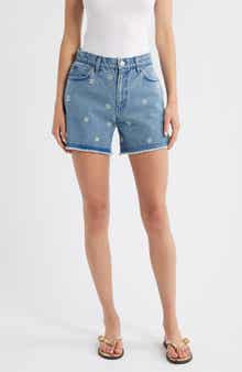 rag & bone Embellished Cutoff Denim Shorts