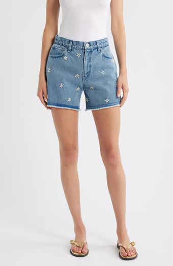 rag & bone Embellished Cutoff Denim Shorts