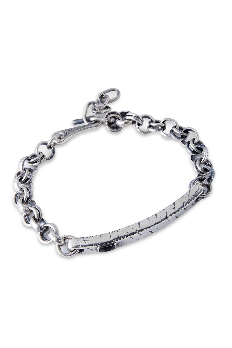 Rustic Silver Bracelet with Zirconia, Alternate, color, Sterling Silver