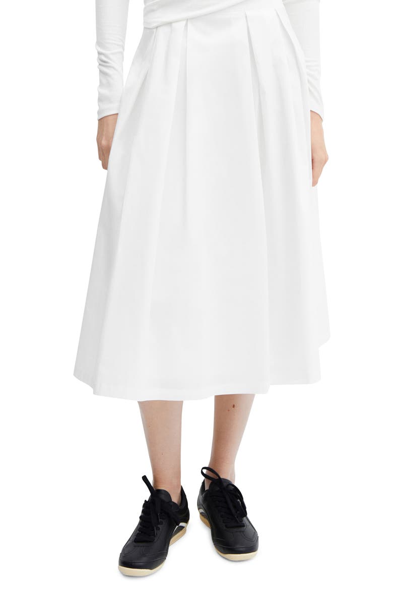 Plank Pleated Midi Skirt, Main, color, WHITE