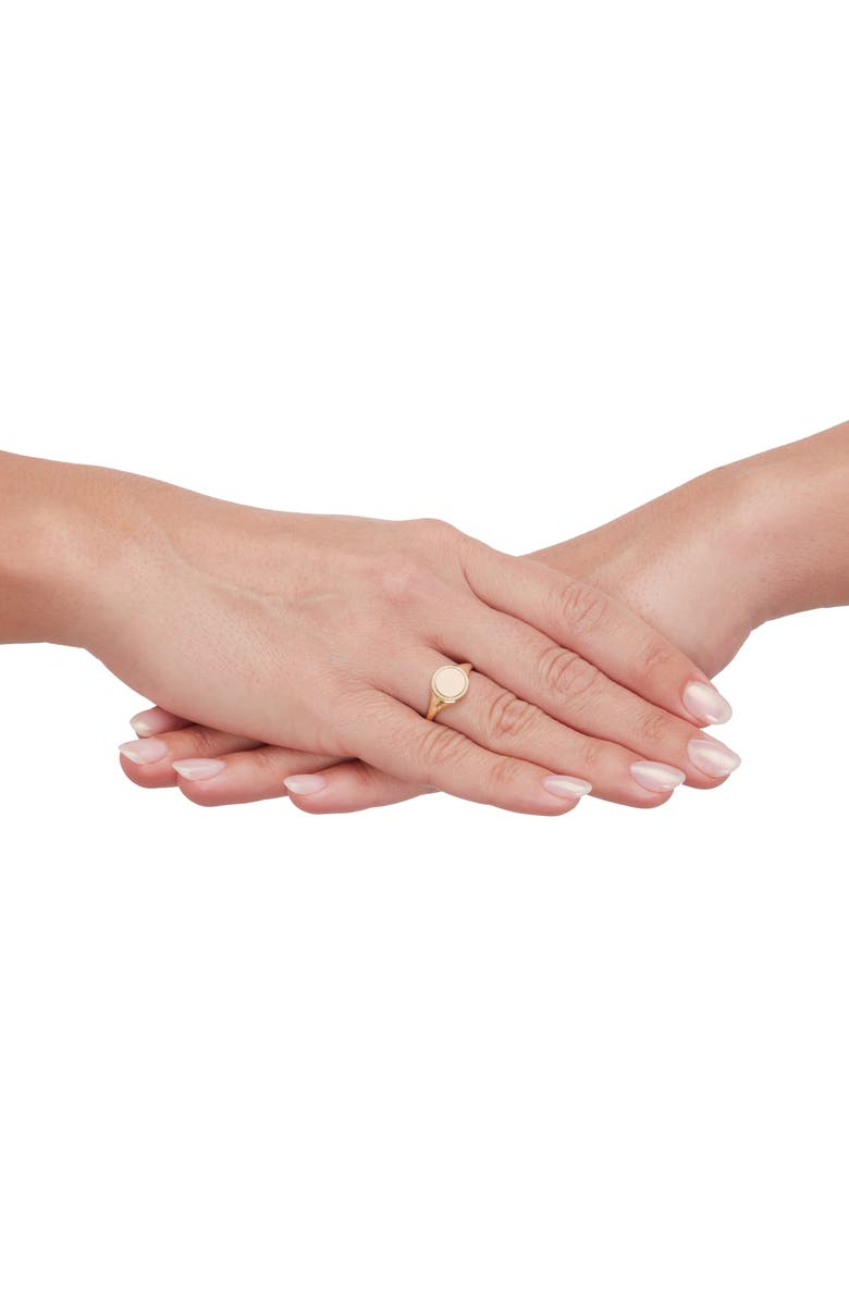 Frankie & Zoe Round Signet Ring, Alternate, color, Yellow Gold