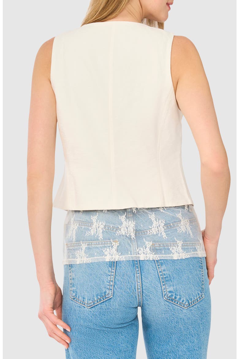 Vest with Lace Tank Underlay, Alternate, color, JET STREAM