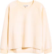 CITY BLUES Ribbed Velour High-Low Sweatshirt