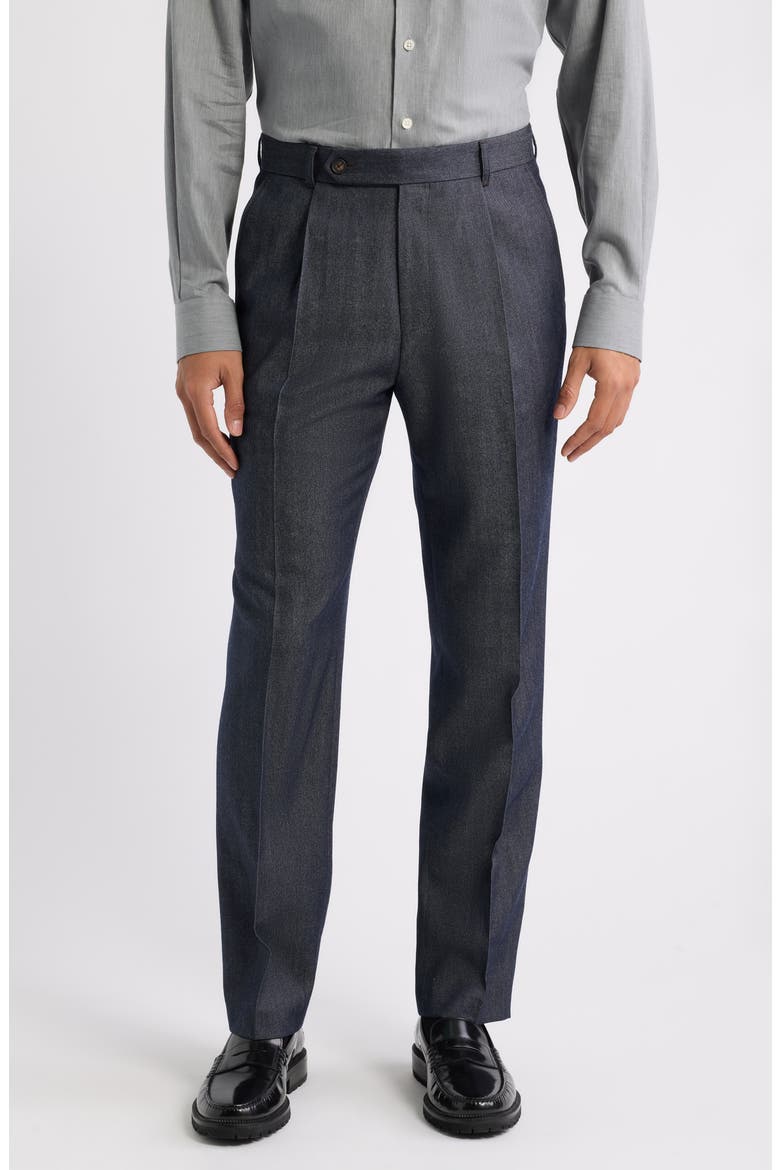 Perino Pleated Dress Pants, Main, color, DARK BLUE