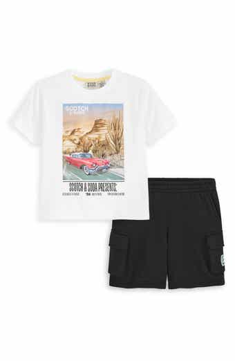 Scotch & Soda Kids' Cadillac Jersey Graphic T-Shirt & Fleece Shorts Set