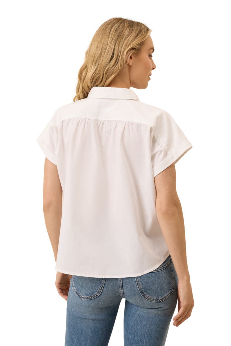 Organic Cotton All Day Poplin Shirred Shirt, Alternate, color, White