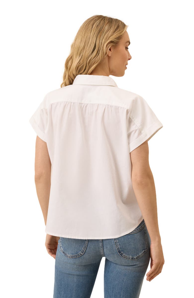 Pact Organic Cotton All Day Poplin Shirred Shirt, Alternate, color, White