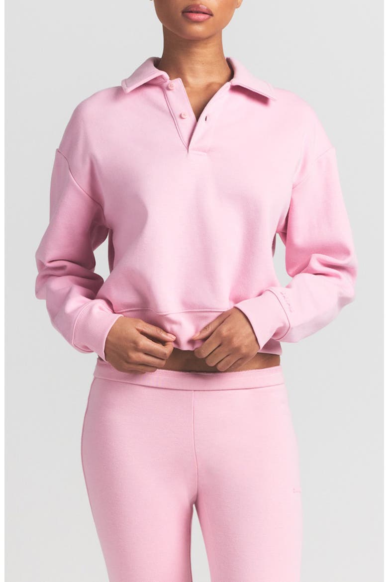 Cotton Fleece Blend Polo Sweatshirt, Main, color, HALITE