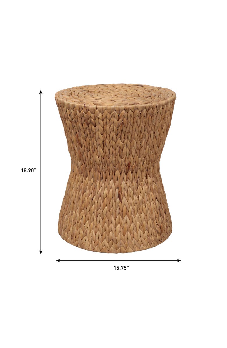JONATHAN Y Natura 15.75" Coastal Bohemian Handwoven Water Hyacinth Round Hourglass End Table, Alternate, color, Natural